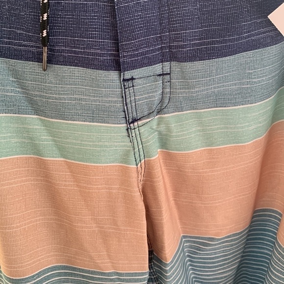 DISTORTION SALTWATER STRIPE 4-WAY STRETCH BOARD-SHORTS SZ S SUMMER CRUISE - Picture 5 of 9